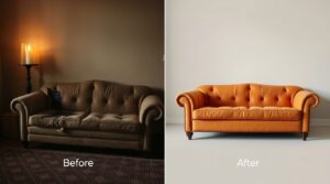 sofa repair before and after