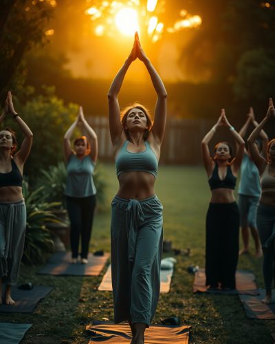 Yoga Class in a Serene Setting